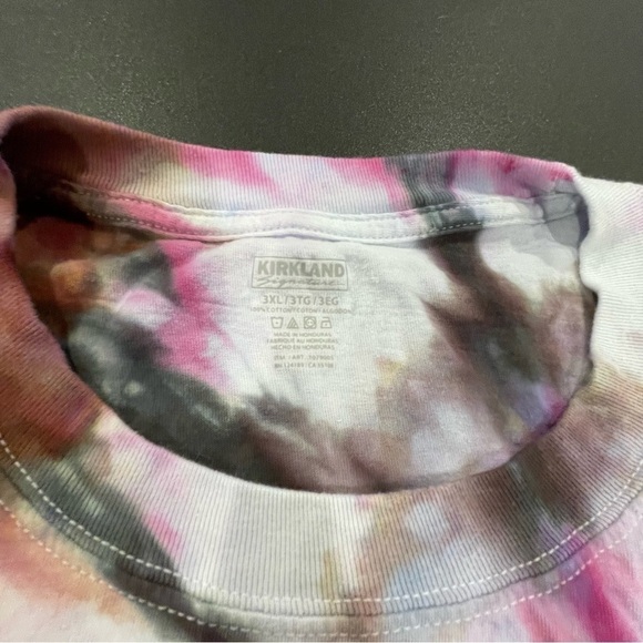 Funky tie dye t-shirt 3XL purple gold gray blue spiral ice dye - Picture 5 of 10